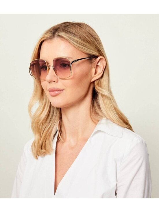 Miu Miu MUA57S 5AK20S Sunglasses Gold Square Frame, Brown Gradient Lenses main image 10